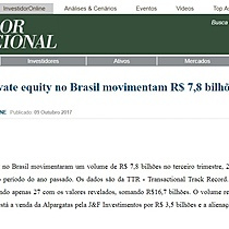 Transaes de private equity no Brasil movimentam R$ 7,8 bilhes no terceiro trimestre